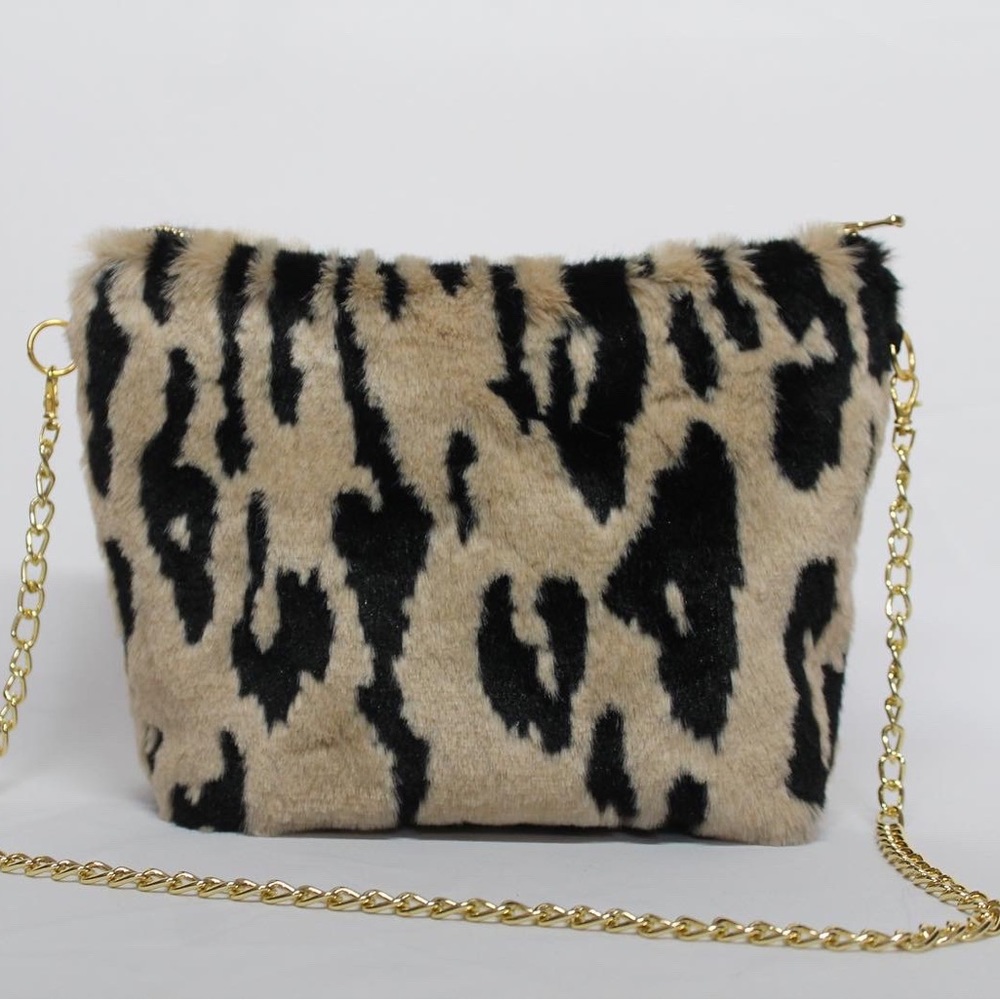 BERTHOLLET NYC faux fur crossbody bag. Hand made in NYC